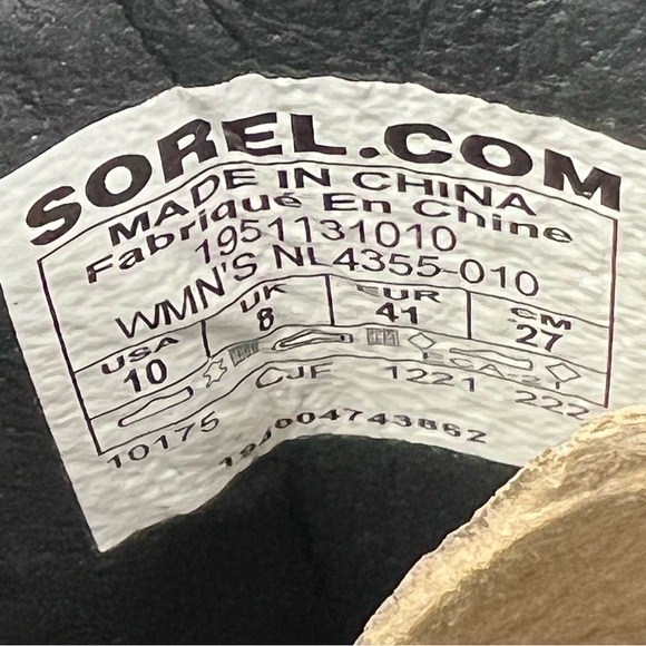 Sorel Women's Joan Of Arctic Wedge III Chelsea Bootie US10 Black Seat Salt $210 - Picture 5 of 8